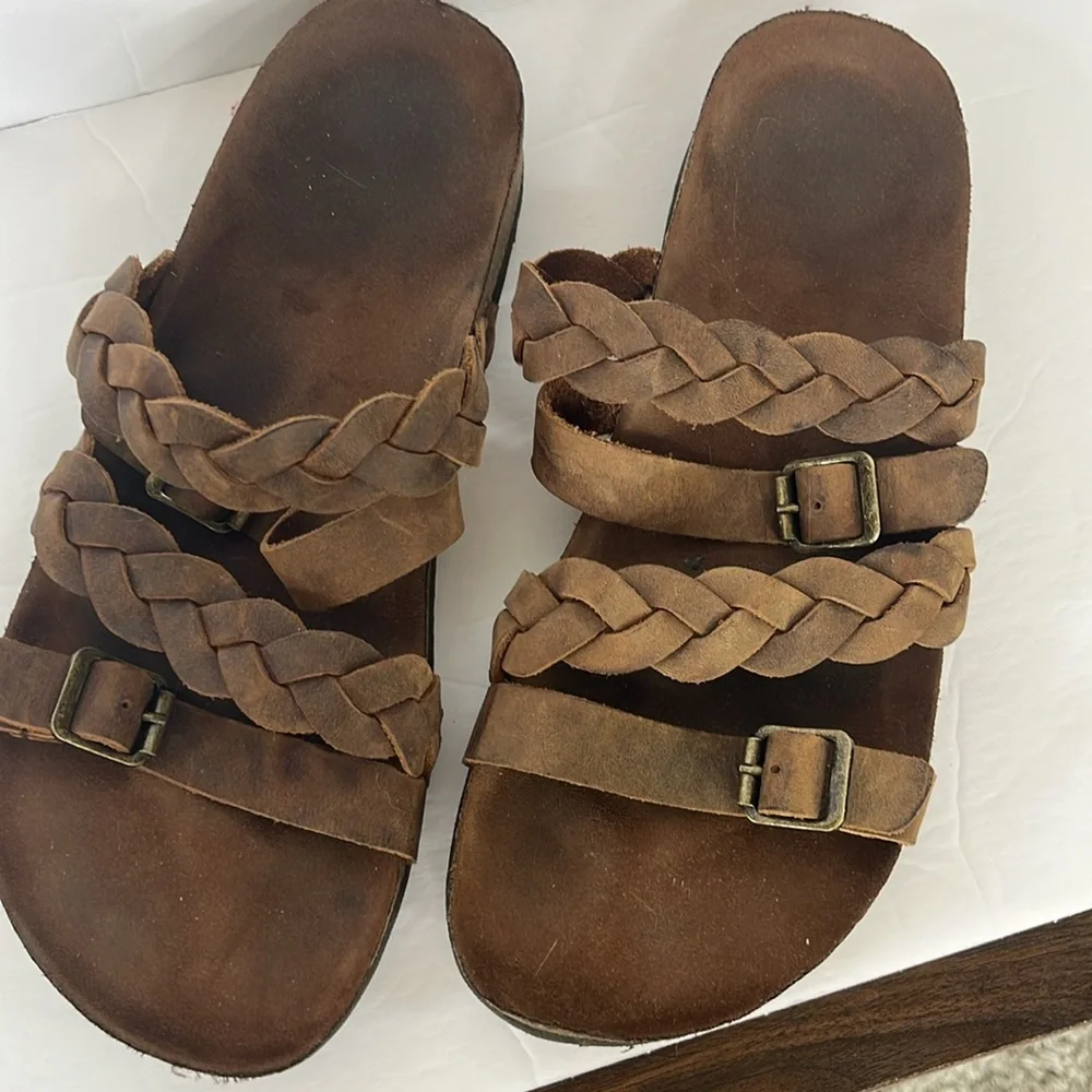 White Mountain Holland Signature Comfort Braided Footbed Sandal Brown size 9 - Picture 6 of 12